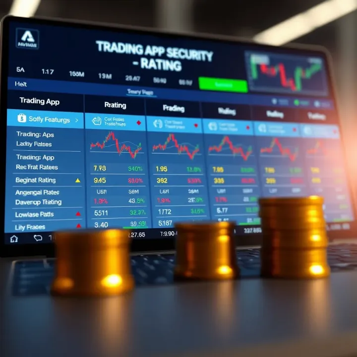 Comparison chart showing different trading app features and security ratings