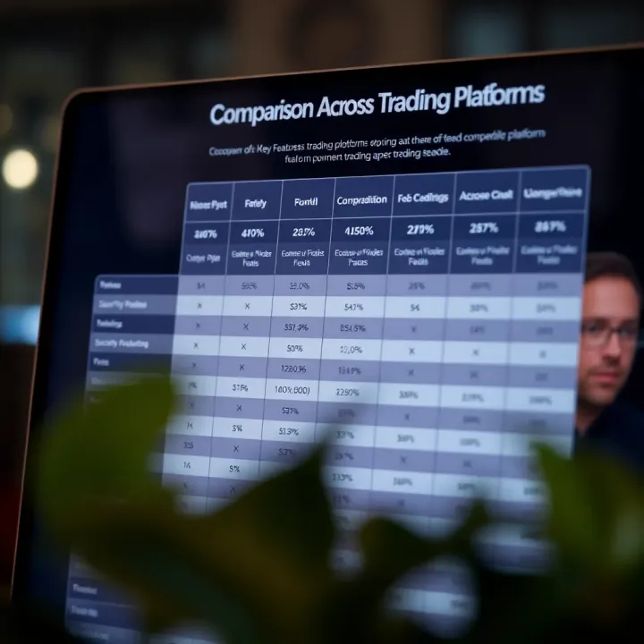 Comparison chart showing fees, security features, and asset variety among popular South African trading platforms