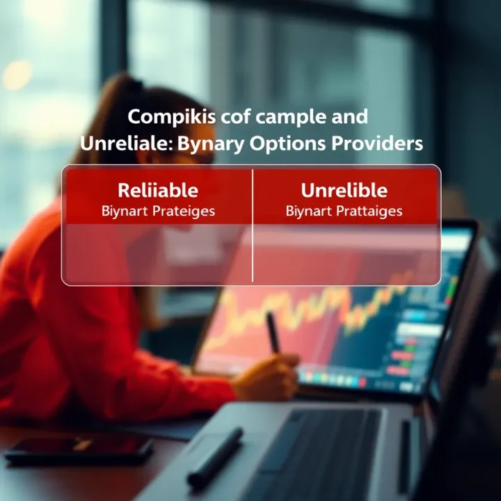 Diagram illustrating comparison of reliable versus unreliable binary options signal providers