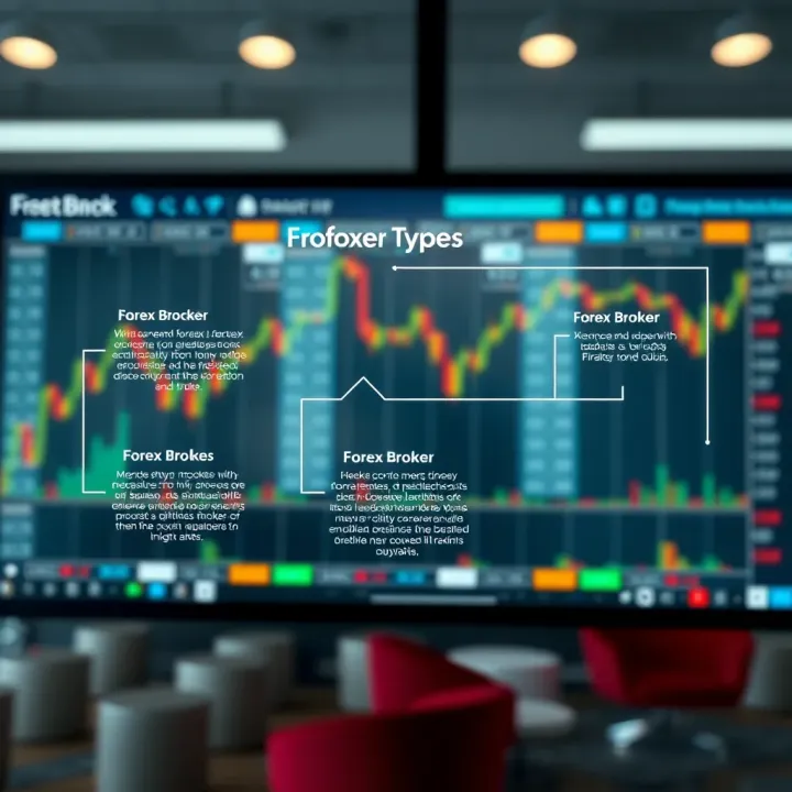 Diagram showing different types of forex brokers and their characteristics