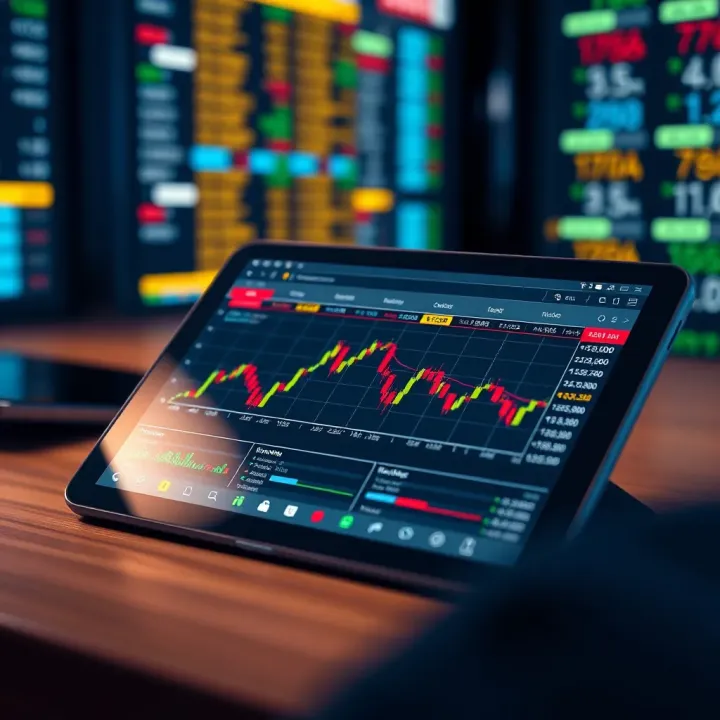 Digital tablet showing forex trading strategies with market indicators tailored for South African traders