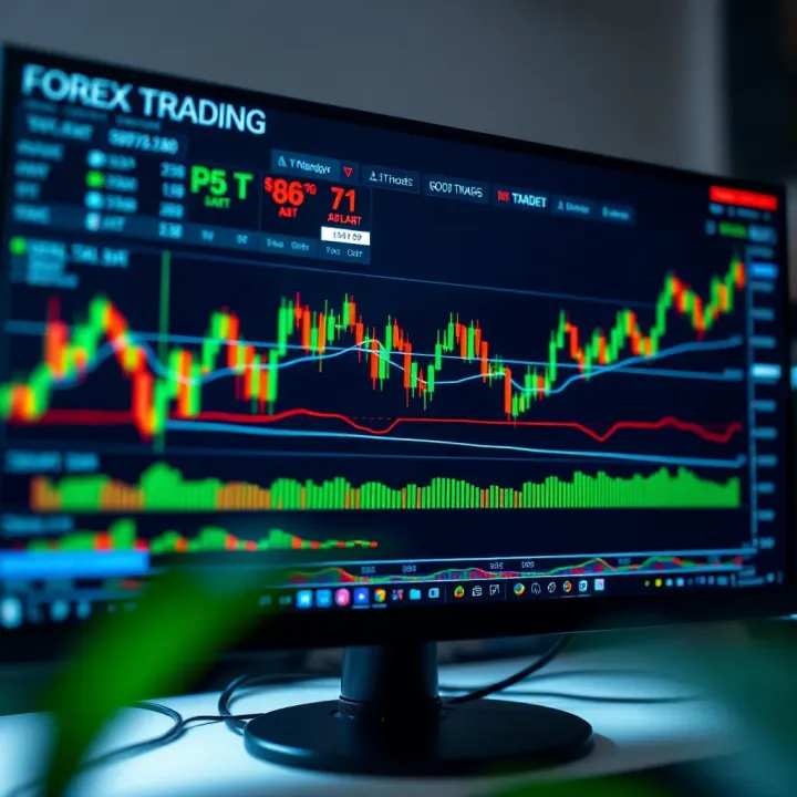 Detailed forex trading charts and currency pairs displayed on a computer screen