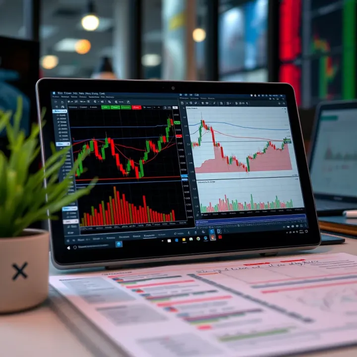 Detailed forex trading plan outline featuring charts, notes, and strategy annotations
