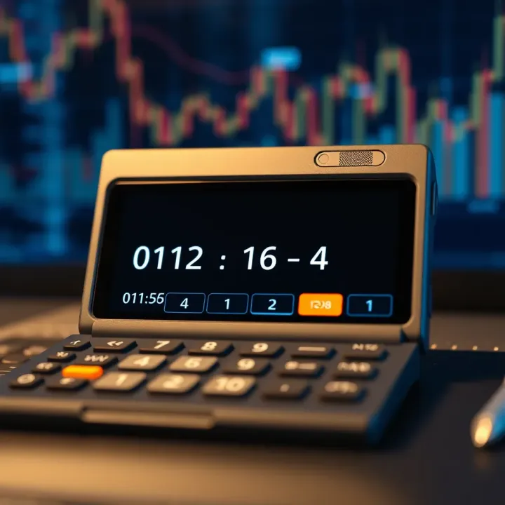 Diagram showing a digital calculator interface performing binary addition