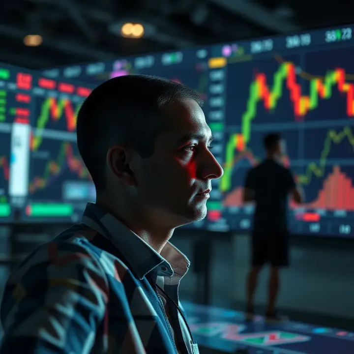 Conceptual visualization of risk management and trading psychology in forex markets