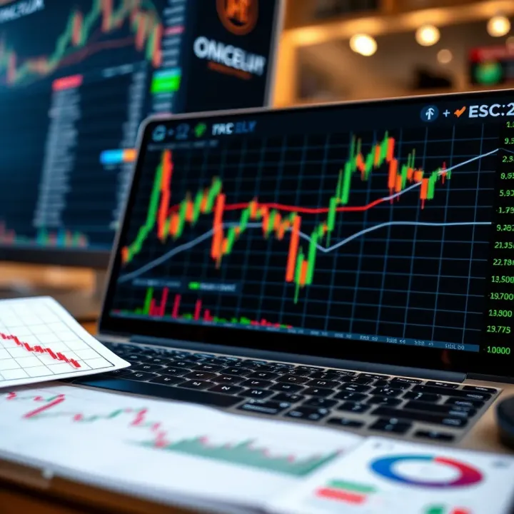 Illustration of risk management with charts and protective measures in forex trading