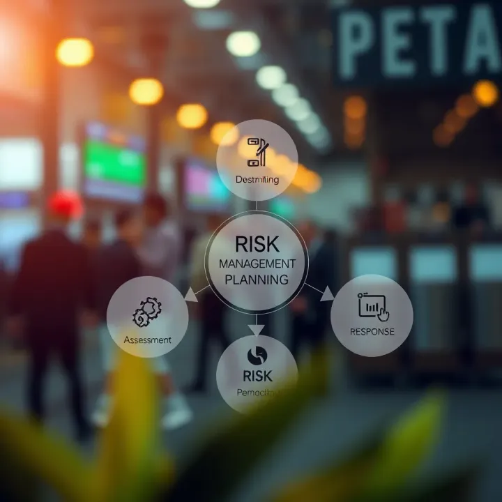 Diagram showing interconnected risk identification, assessment, and response elements