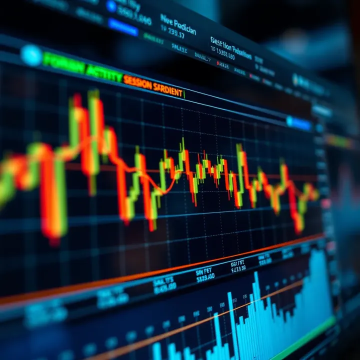 Chart displaying forex market activity spikes during session overlaps