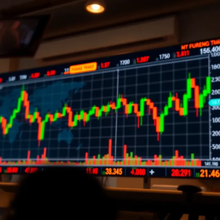 Chart displaying currency pair fluctuations in forex market
