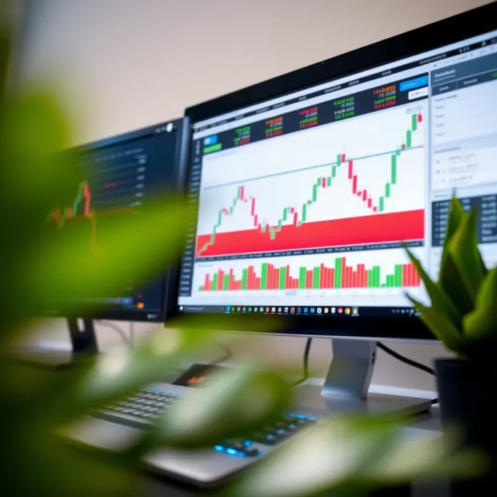 Analyzing Forex Market Trends for Effective Trading Chart displaying forex market trends and data analysis on a computer screen
