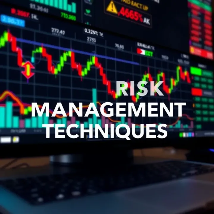 Visual representation of risk management strategies with charts and currency symbols