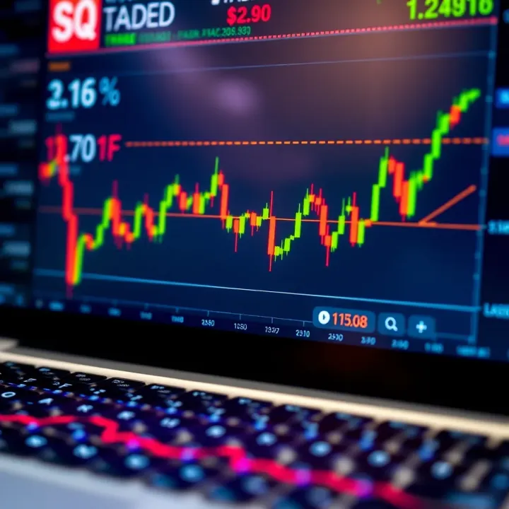 Graph showing currency exchange rates fluctuating on a digital trading platform