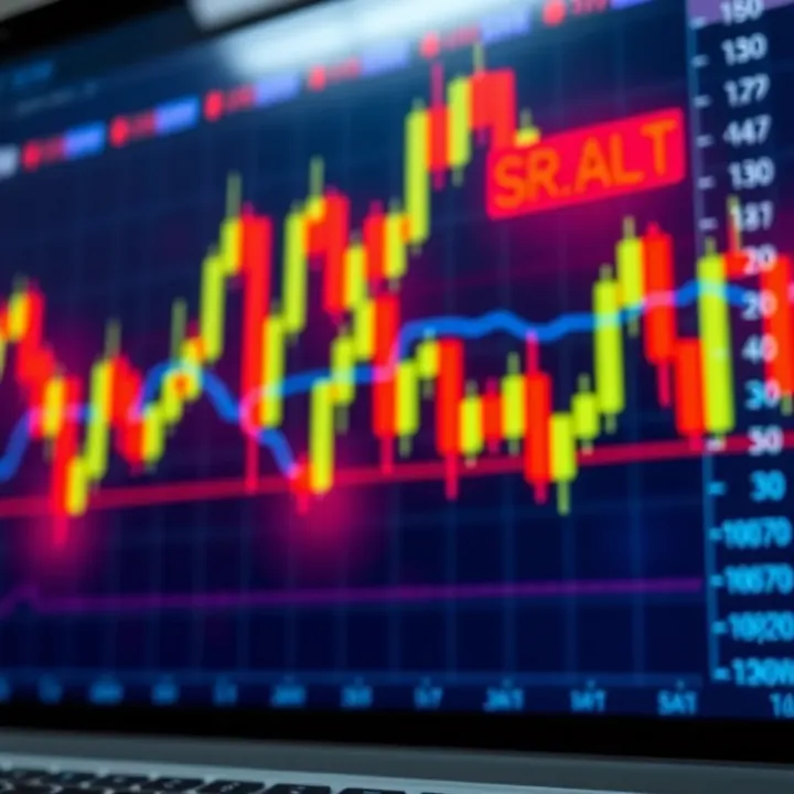 Dynamic Forex Trading Charts Wallpaper A vibrant desktop wallpaper displaying dynamic forex trading charts and upward trending candlesticks