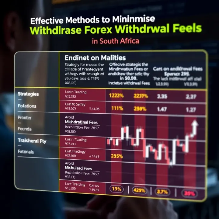 Chart comparing strategies to reduce or avoid withdrawal fees for South African forex traders