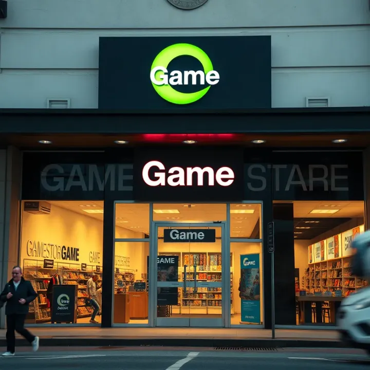 Exterior view of Game store entrance at Kolonnade Shopping Centre with clear signage and welcoming atmosphere