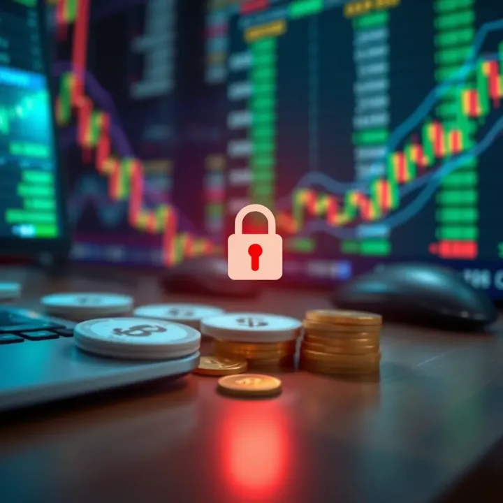 Illustration of a secure forex trading account setup with currency symbols