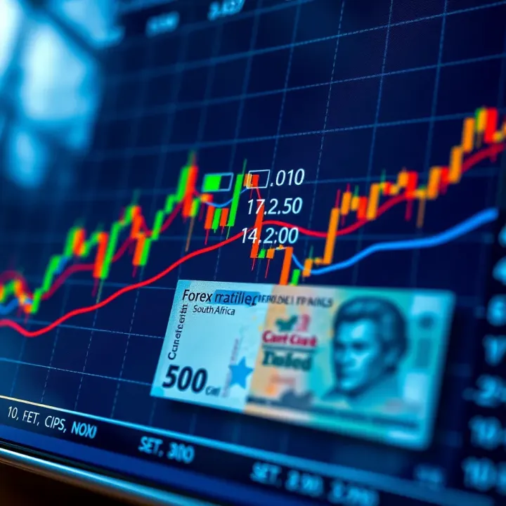 Graph showing forex market trends with South African currency