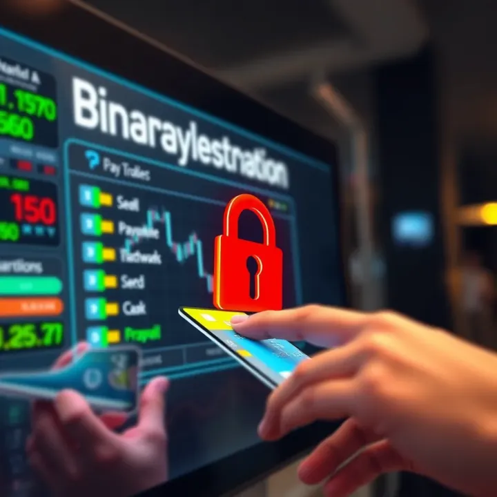 Illustration of a digital payment gateway showing secure transaction for South African binary options traders