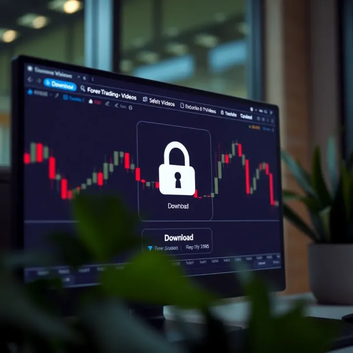 Safe Downloading of Forex Trading Educational Videos Secure download interface for educational forex trading content on a computer screen