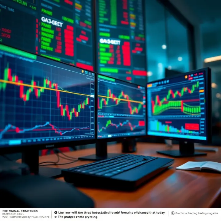 Forex Trading Charts and Strategy Overview Illustration of forex trading charts and strategy planning on digital screens