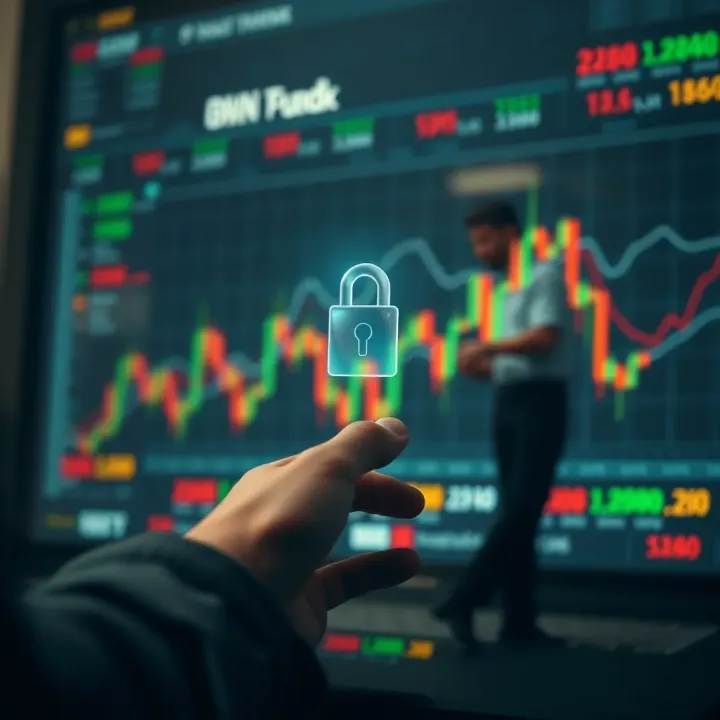 Conceptual representation of secure online bonuses and fund access for traders