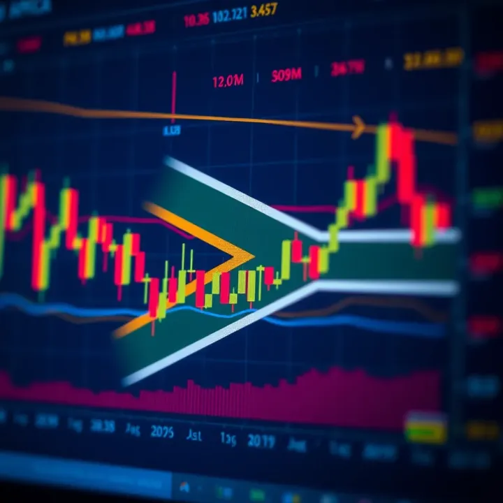 Graph depicting forex market trends with South African flag overlay