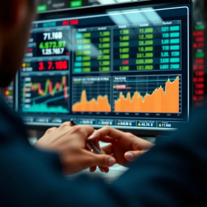 Conceptual illustration depicting risk factors and decision-making in automated binary trading systems
