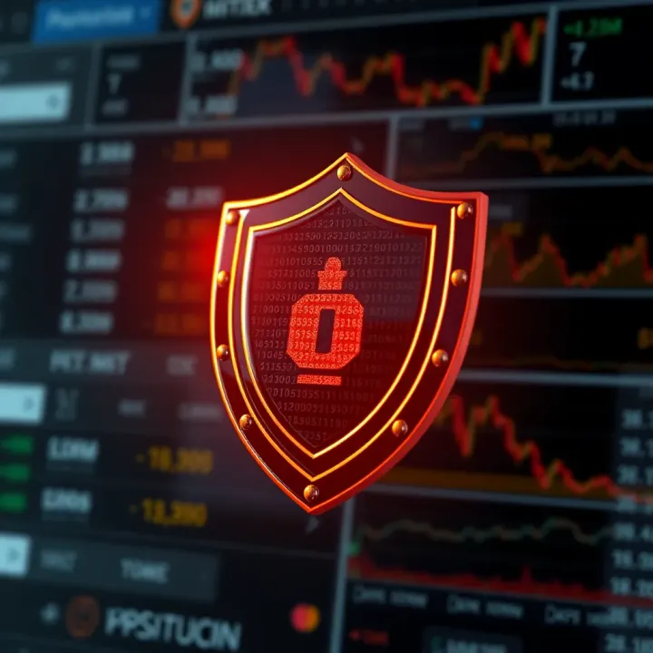 Illustration of a shield symbolizing protection over binary options trading platforms