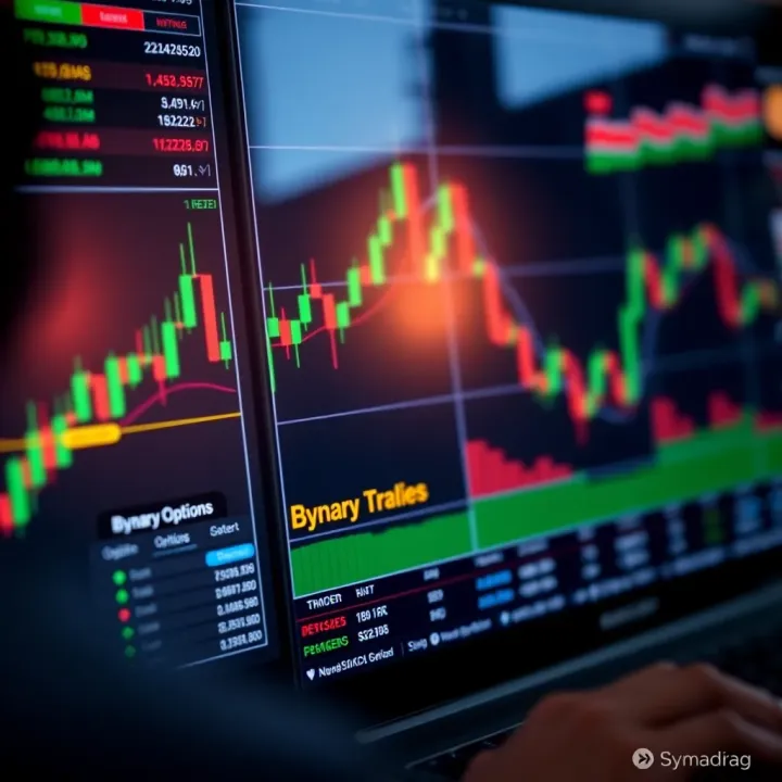 Overview of South African binary options trading platform interface with charts and trading options