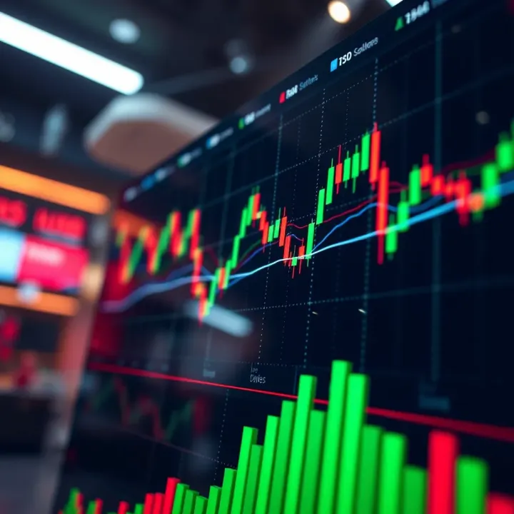 Graph displaying fluctuating trading signals on a digital platform