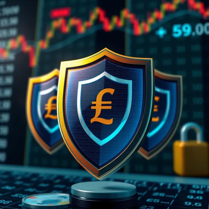 Protecting Your Investments from Forex Trading Scams Conceptual graphic showing secure financial protection shields around currency symbols