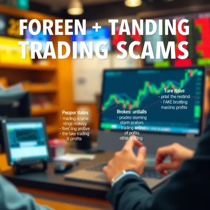 Common Techniques Used in Forex Trading Scams Diagram illustrating common methods used in forex trading scams including fake brokers and misleading profits