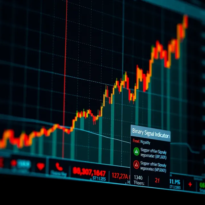 Graph showing upward trend with highlighted signals for binary trading decisions