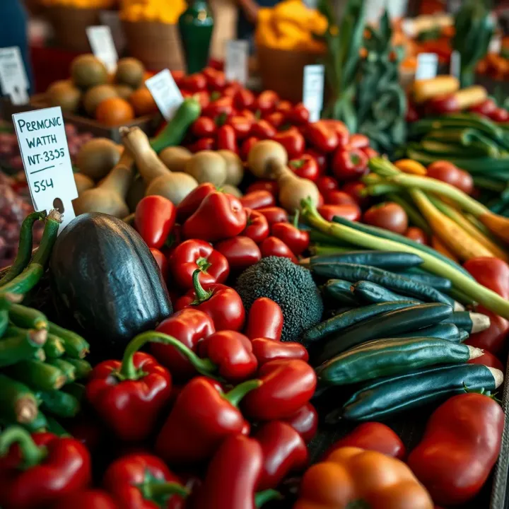 Fresh fruits and vegetables displayed at a local market in Somerset West