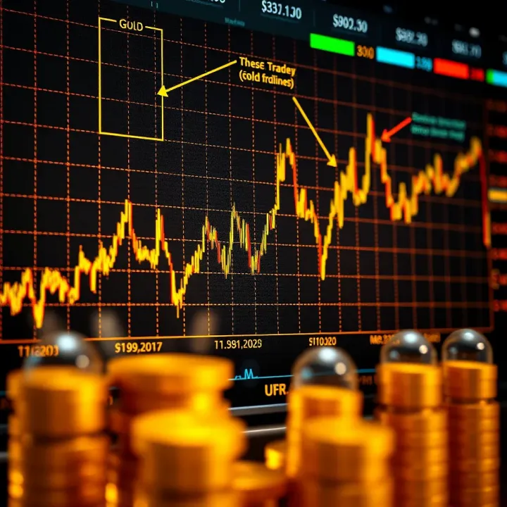 Gold Price Movements Influenced by Economic Indicators Graph showing gold price fluctuations with annotations on economic factors
