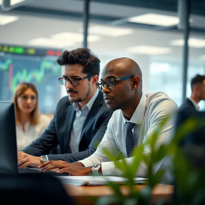Illustration of collaboration and communication dynamics among team members managing business risks