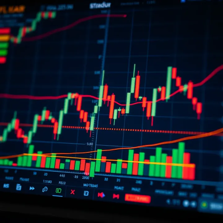 Candlestick chart displaying bullish and bearish price action patterns on a trading platform