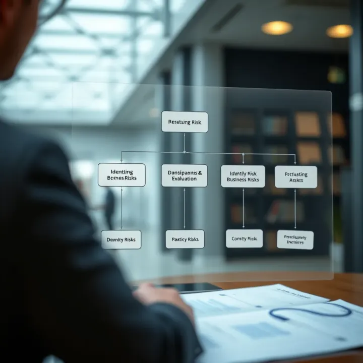 Flowchart illustrating the process of identifying and evaluating business risks
