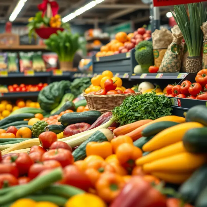 Fresh fruit and vegetable display at a local Willowbridge shopping centre store